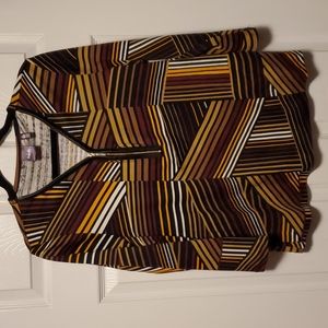 Rafaella Geometric Striped Top